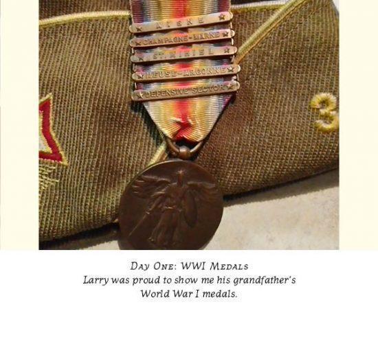 Hat and WWI medals earned by Larry's Fritz' father