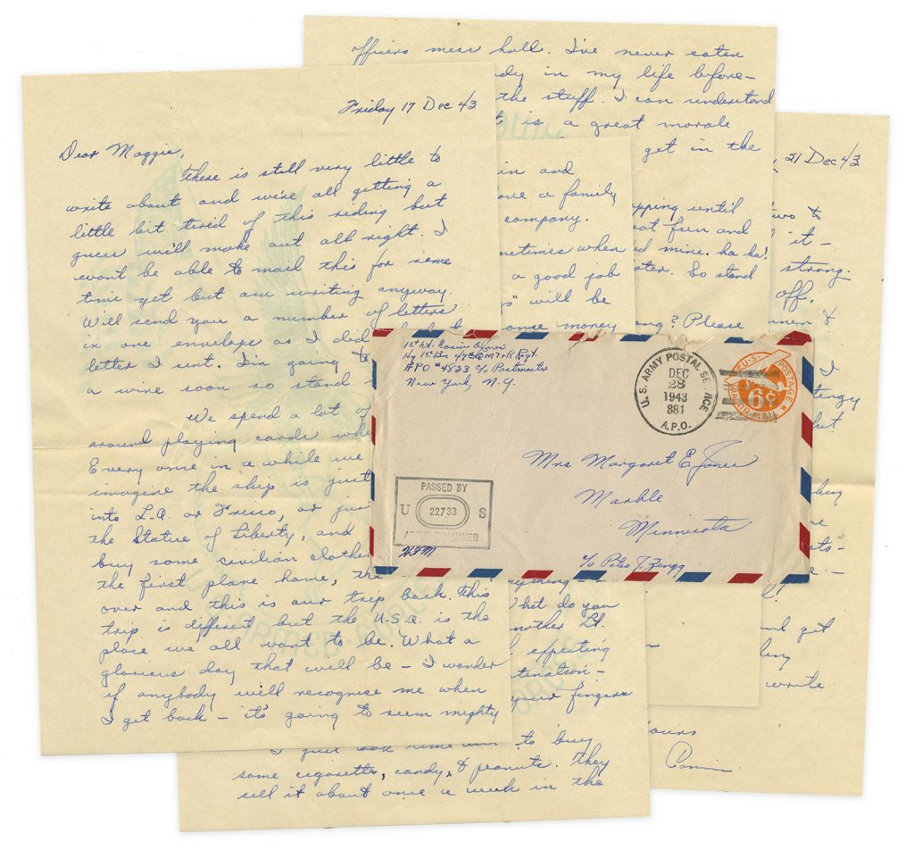 Four page handwritten letter, written December 17, 1943