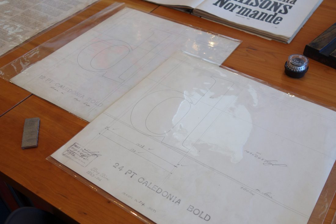 Original proofs of Caledonia Bold; Letterform Archive, San Francisco